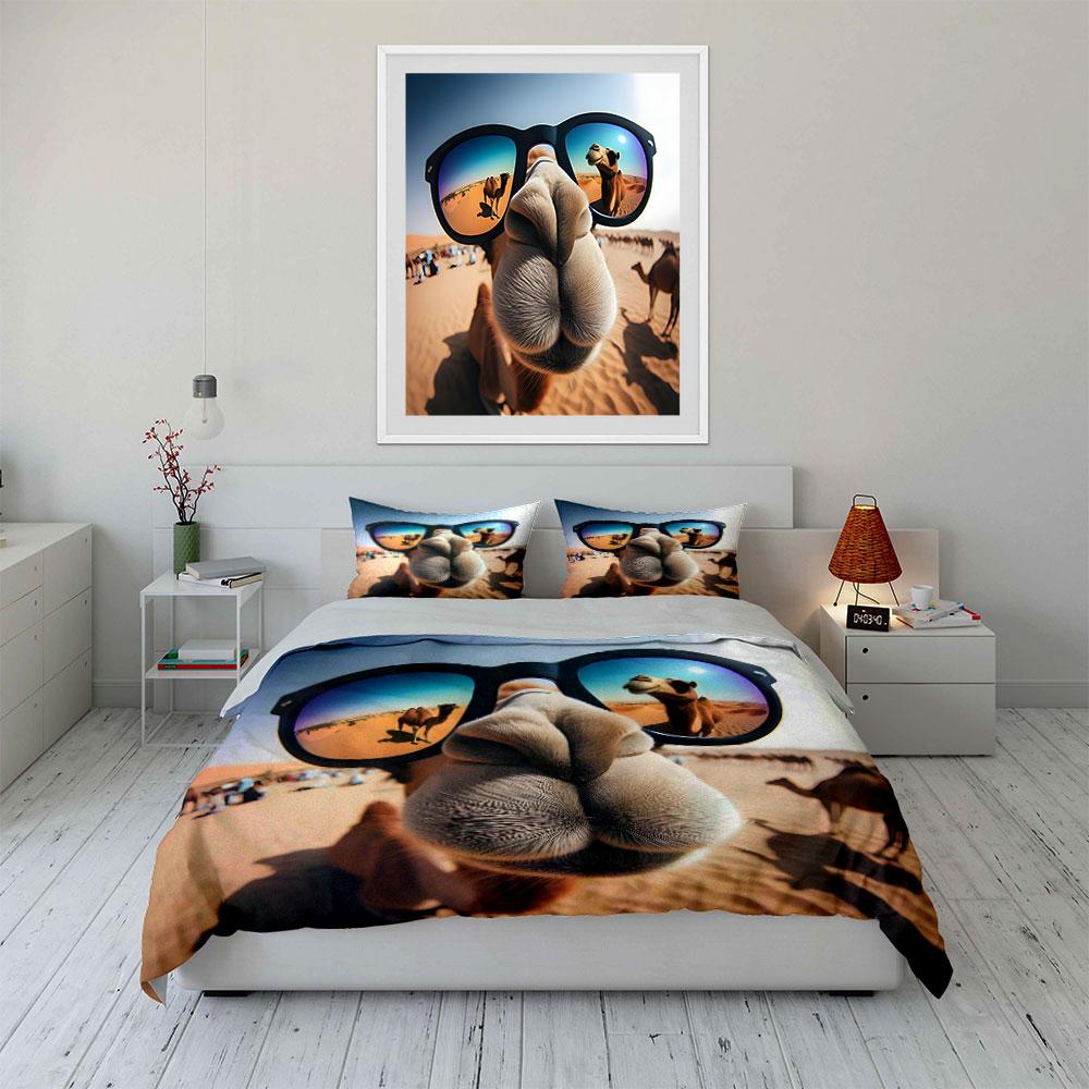 Desert Adventure Camel Themed Set Kid'S And Adults' Bedroom Decor, Exquisite Three-Piece Bedding Set Gift