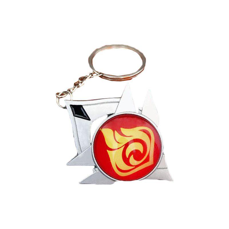 Seven Impact Genshin Elements Keychain Geo Anemo Electro Dendro Hydro Pyro Cryo