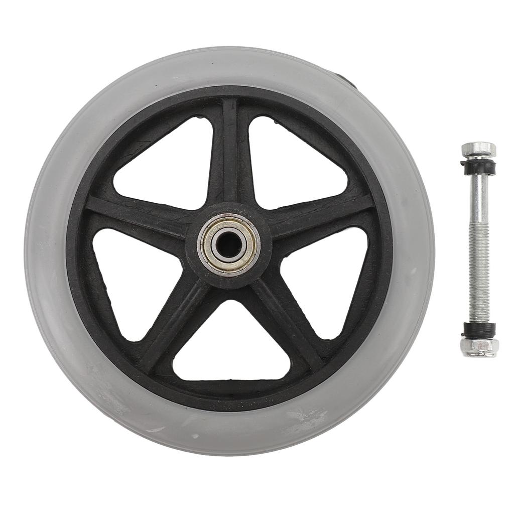 2Pcs 6in Front Wheelchair Wheel PU Wear Resistant Non Slip Universal Solid Wheelchair Tires Replacement