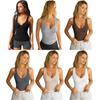 Women Vest High-Elastic Rib Knitted Fabric Soft Breathable Sweat-Absorbent Tank Tops Slim Fit Deep U-Neck Wide Straps Sport Camisole
