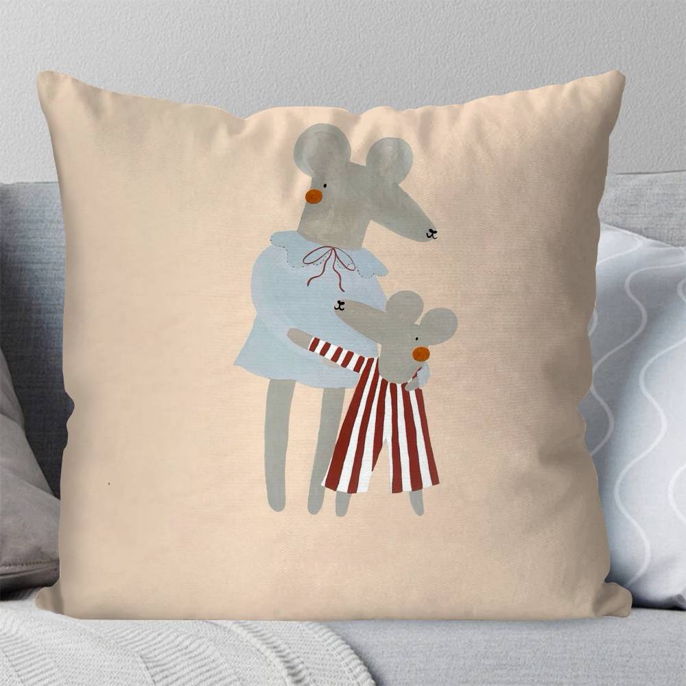 Simple Animal Antics Pillow Case Fashion Square Pillowcase Bedroom Sofa Room Ins Decoration Leisure