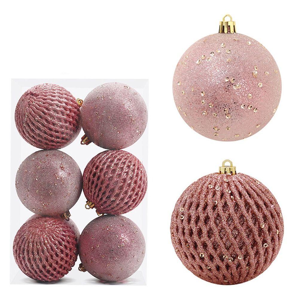 12pcs Plastic Painted Christmas Ball Gift Box 8cm Christmas Tree Pendant  Hotel Office