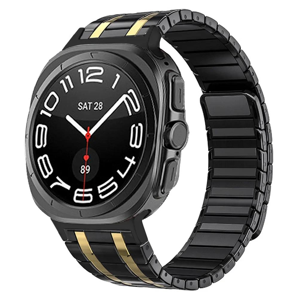 Stainless Steel Magnetic Band for Samsung Galaxy Watch Ultra 2025 Loop Bracelet No Gaps Strap ULTRA 7 47MM Curved End Watchband