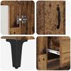 Wall Mounted Highboard Reclaimed Wood Look 69.5 x 34 x 180 cm Engineered Wood