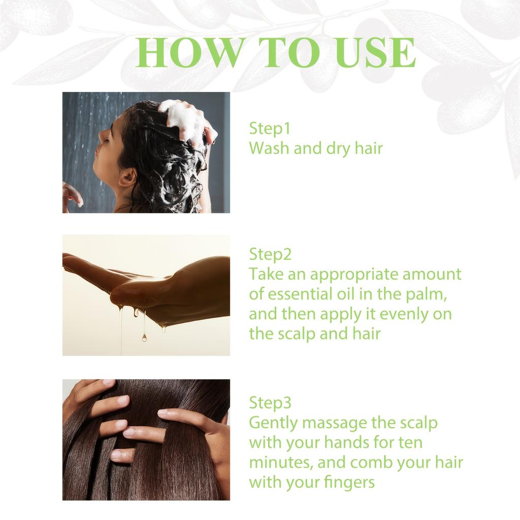 Rosemary Hair Care Essential Oil Prevents Frizz, Provides Long-lasting Smoothness and Fragrance, and Repairs Perming and Dyeing Hair