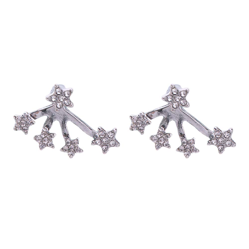 Elegant Star Crystal Earrings Claw Shape Zircon Earrings Women Sparkling Studs For Men And Women