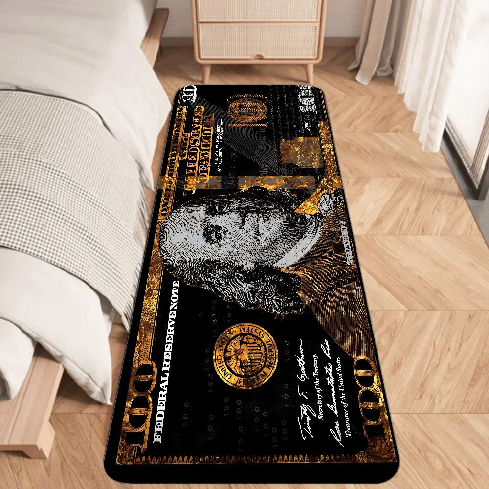 Dollar Money Floor Mat Graphic Printed Flannel Doormats for Bathroom Kitchen Entrance Carpet Home Decor