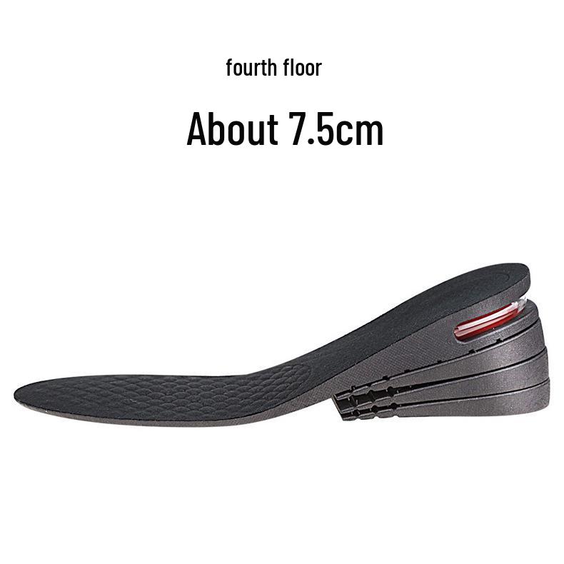 Adjustable Invisible Height Increasing Insole with PU Shock Absorbing Air Cushion for Men and Women, 3-7.5 cm.