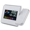 Digital LED Weather Forecast Projector Calendar Humidity Display Alarm Clock(Black)