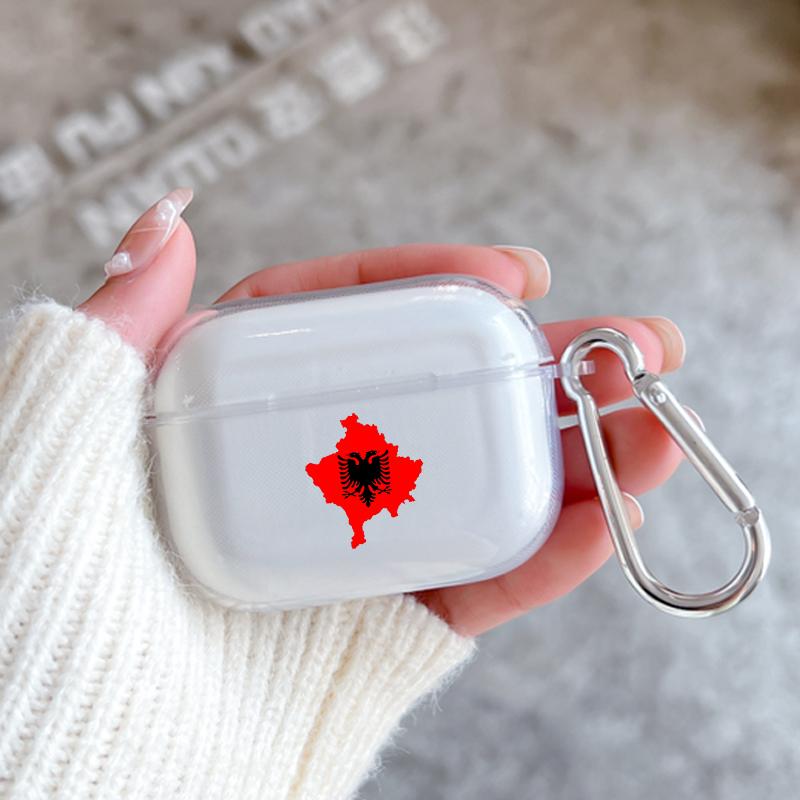 Soft Case for Apple Airpods 2 1 Earphone Cases With Hook Albania Albanians Flag For Airpod Pro 3 Pro2 Clear Protective Covers