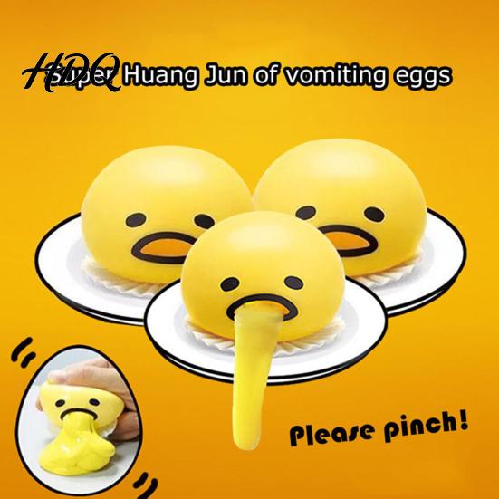 Relaxation Desk Toy Stress Relief Vomiting Yolk Toy, Cartoon Egg Squeeze Student Sensory Hand Exercise Ball Fidget