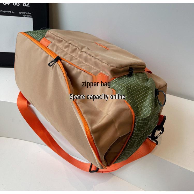 Expandable Women's Travel and Gym Bag with Wet/Dry Separation - Foldable, Crossbody, Perfect for Yoga and Sports.