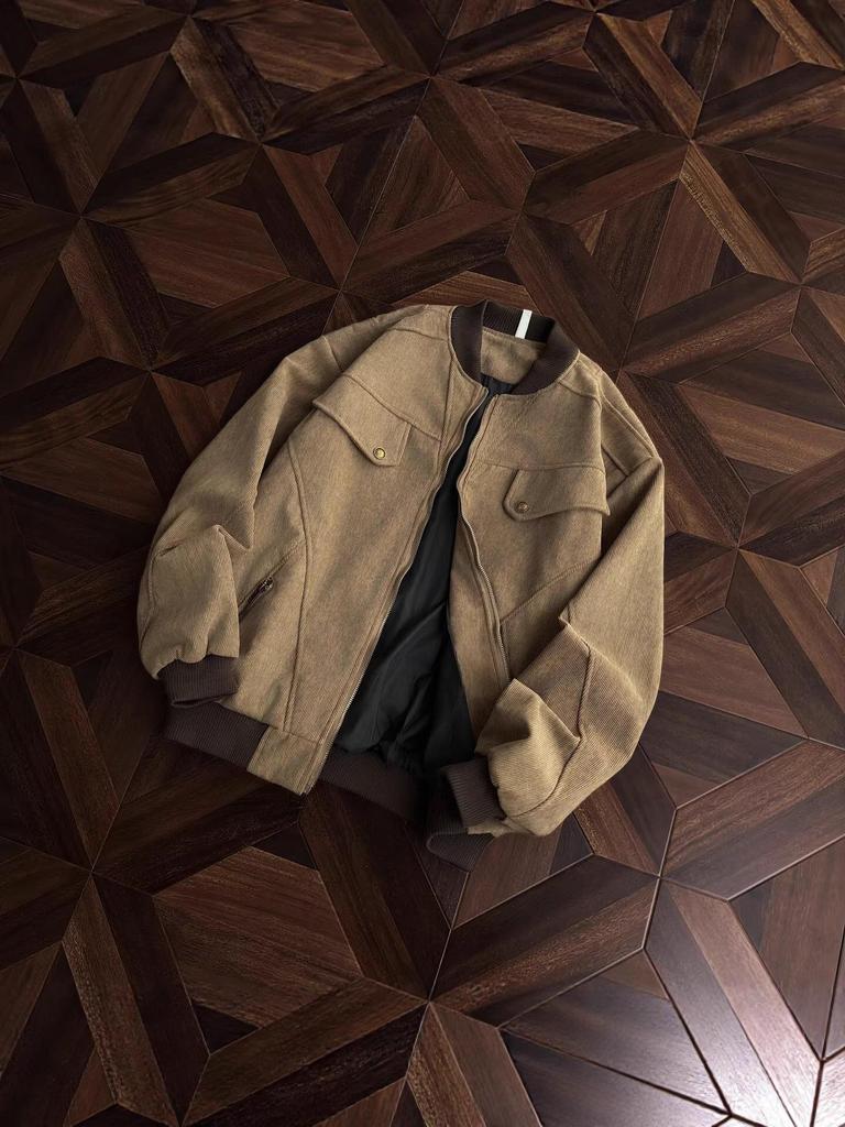2025 Unisex Herbst/Winter Amerikanische Retro Harrington Jacke - Ausgewaschener Trendiger Lockere Passform für Lässige Frühjahrs-/Herbstkleidung