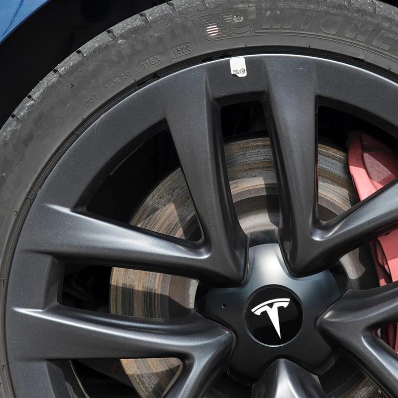 4pcs for Tesla Model 3 Model Y Badge Covers Hub Caps 4pcs 56mm Hub Center Caps for Tesla Model Y X S 2023 Auto Accessories Style