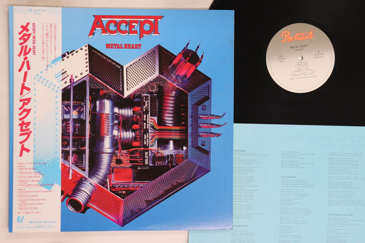 

LP Record ACCEPT - Metal Heart 283P596 PORTRAIT 1985 Japan Obi Metal Used
