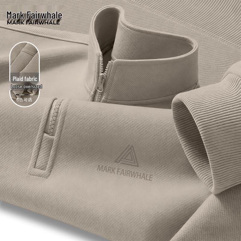 Mark Fairwhale Men's Casual Half-Zip Semi-High Collar Sweatshirt