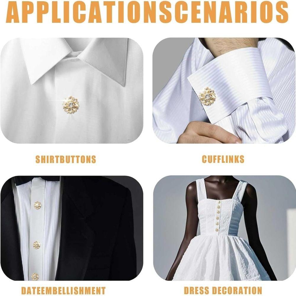 Odnímatelné kryty knoflíků s kamínky, DIY kryty knoflíků s květinovým motivem na oblečení, dekorativní