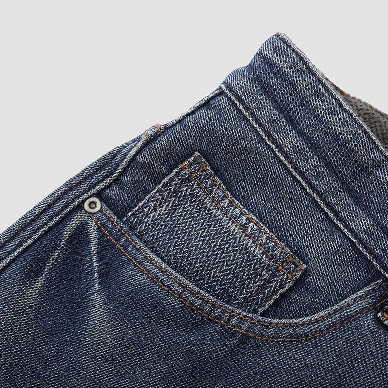 Semir Men's Winter Fleece-Lined Loose Straight-Leg Jeans