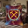 Coperta in Flanella con Stampa West Ham United Calcio Morbida Calda Coperta da Divano Letto per Casa Ufficio Camera da Letto