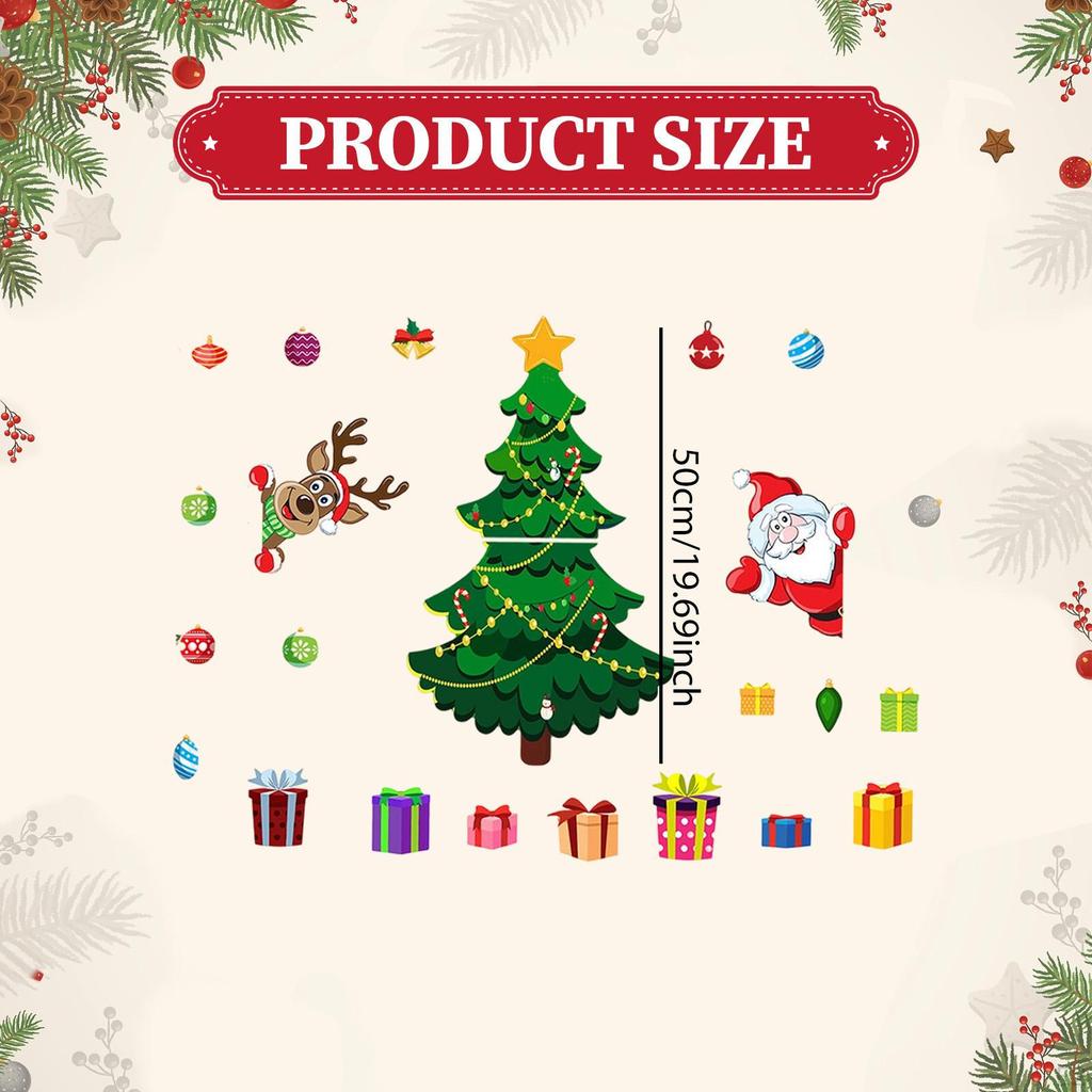 Christmas Tree Refrigerator Stickers Decorations Attractive Kitchen Decor Xmas