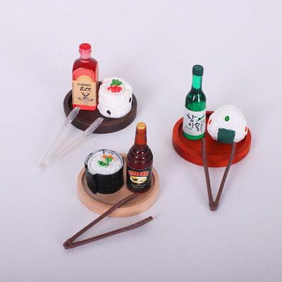Miniature Dollhouse Food Set: Sake, Sushi, Rice Balls, Bread, and Accessories
