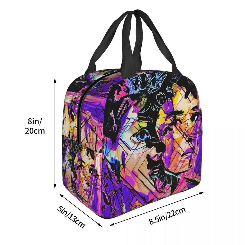 Cute Audrey Hepburn Insulated Lunch Bag for Women Office Cooler Thermal Food Box Tote Portable Lunch Boxes Container