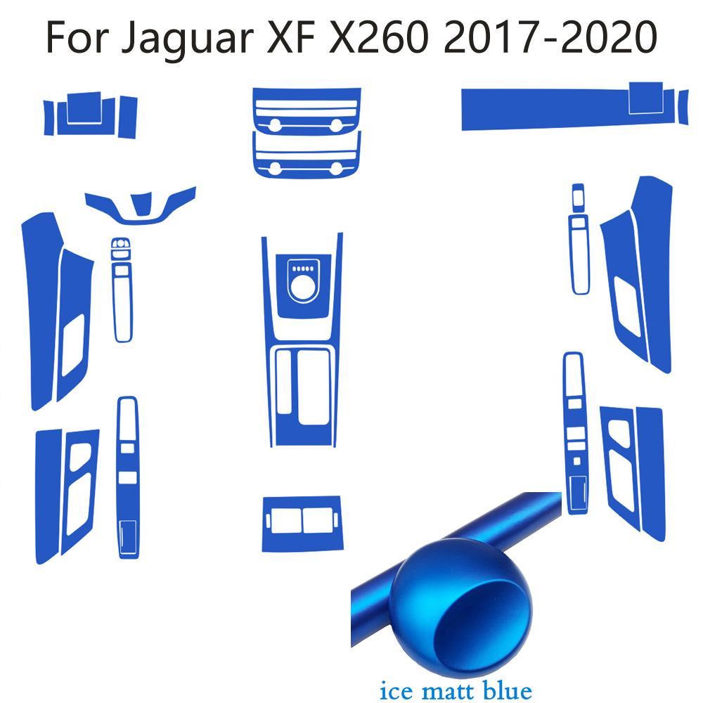 For Jaguar XF X260 2017-2020 Car-Styling 3D/5D Carbon Fiber Car Interior Center Console Color Molding Sticker Decals Parts SS18