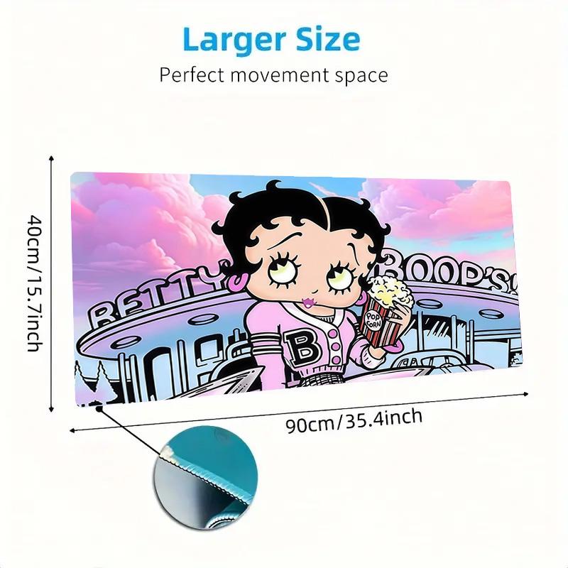Betty Boop2 Print Cushion Non-slip Laptop Tablet Big Mousepad XXL Mat Mini PC Playmat With Lock edge