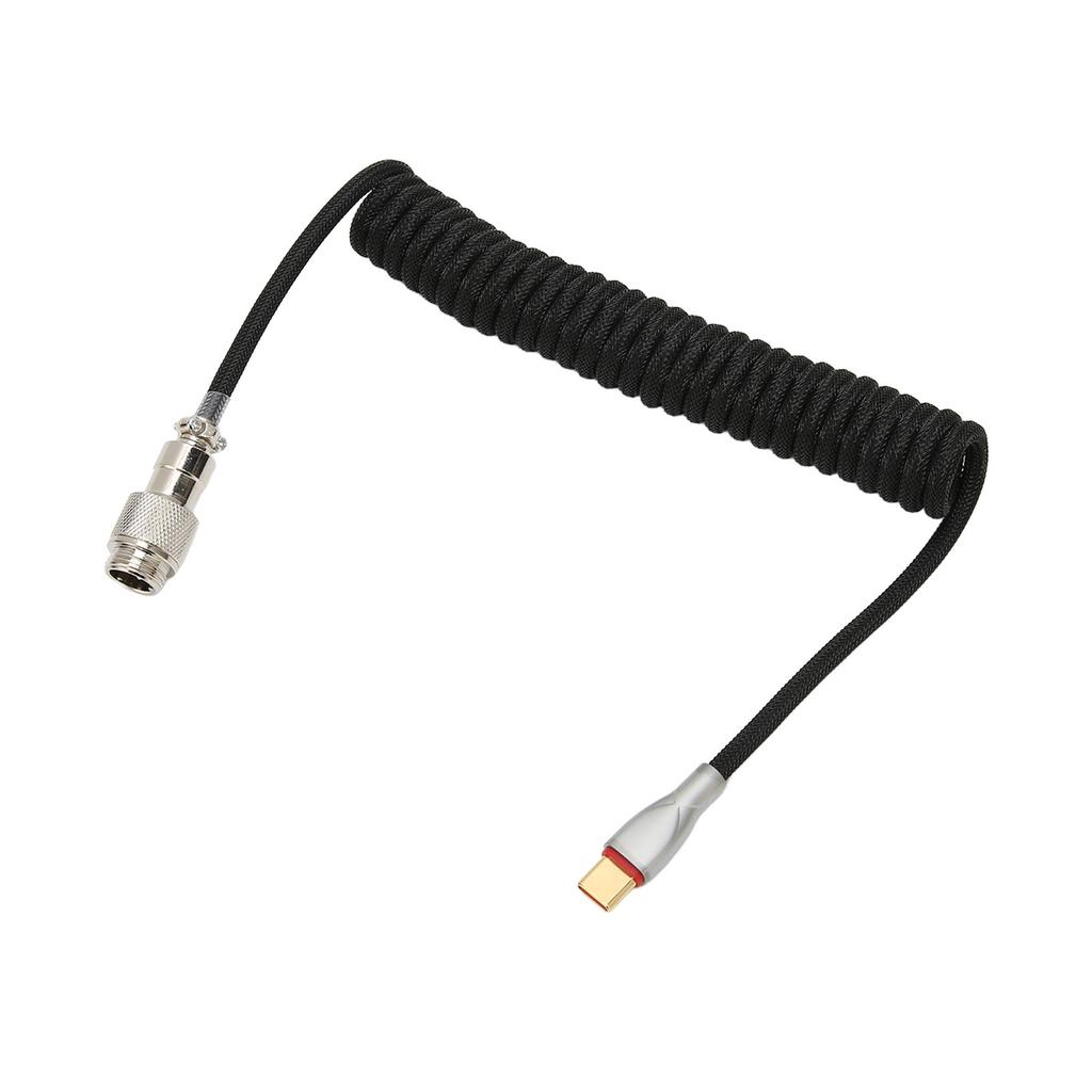 Mechanical Keyboard Cable Double Sve Custom Coiled with Detachable Metal Aviation USB C to USB A Keyboard Aviation Connector
