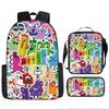 Digital building block backpack, animation primaryschool third and fourth grades light burden reduction, primary and secondary school students storage
