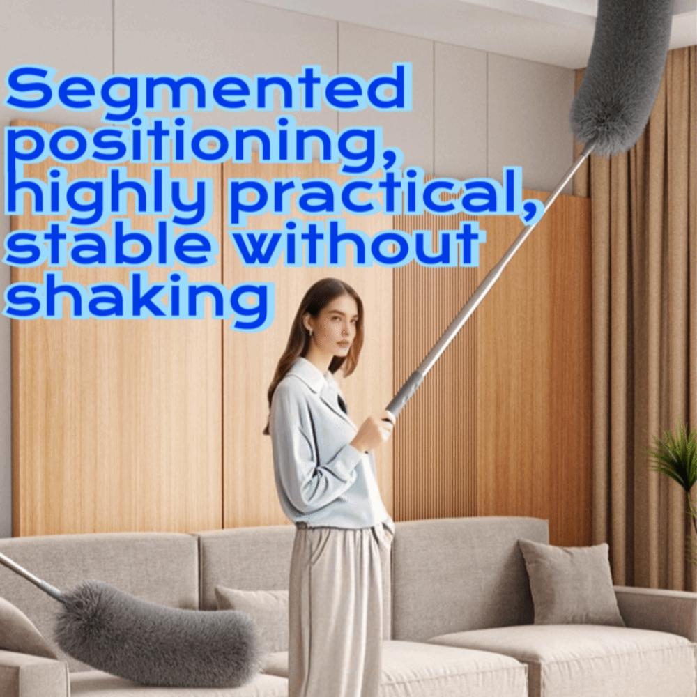 Stainless Steel Handle Flexible Bendable Duster Telescopic Design Microfiber Duster Household Use