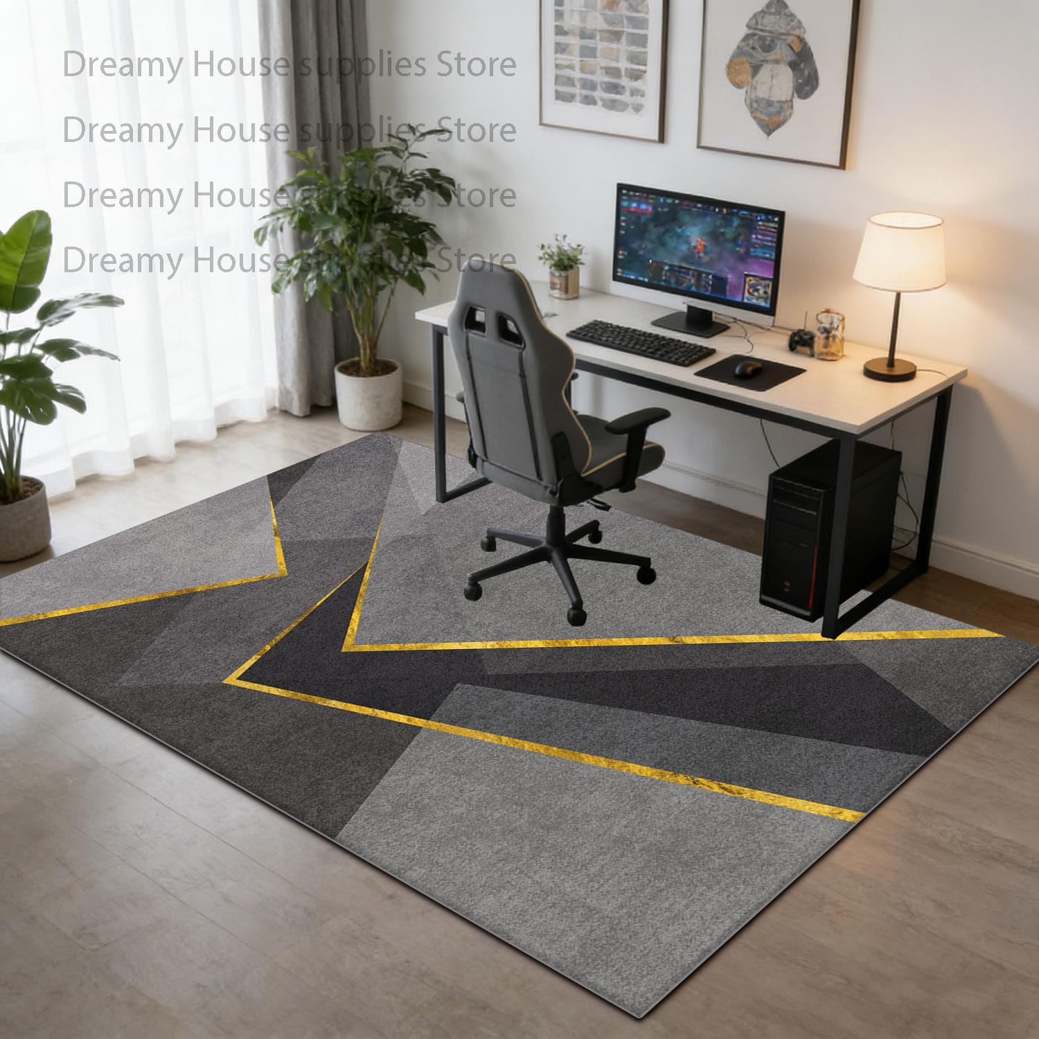 Moderne Licht Luxe Stijl Kantoorstoel Mat Decoratie Studiekamer Antislip Wasbaar Tapijt Woonkamer Slaapkamer Makkelijk Schoon te Maken Vloermat 2.6x3.9ft(80x120cm)