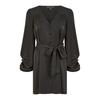 Womens/Ladies V Neck Balloon Sleeve Mini Shirt Dress