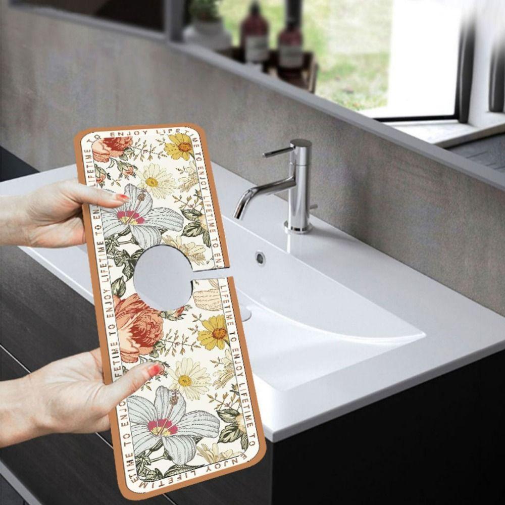 Countertop Protection Mat Household Faucet Drain Pad Sink Splash Guard Absorbent Pad Faucet Mat
