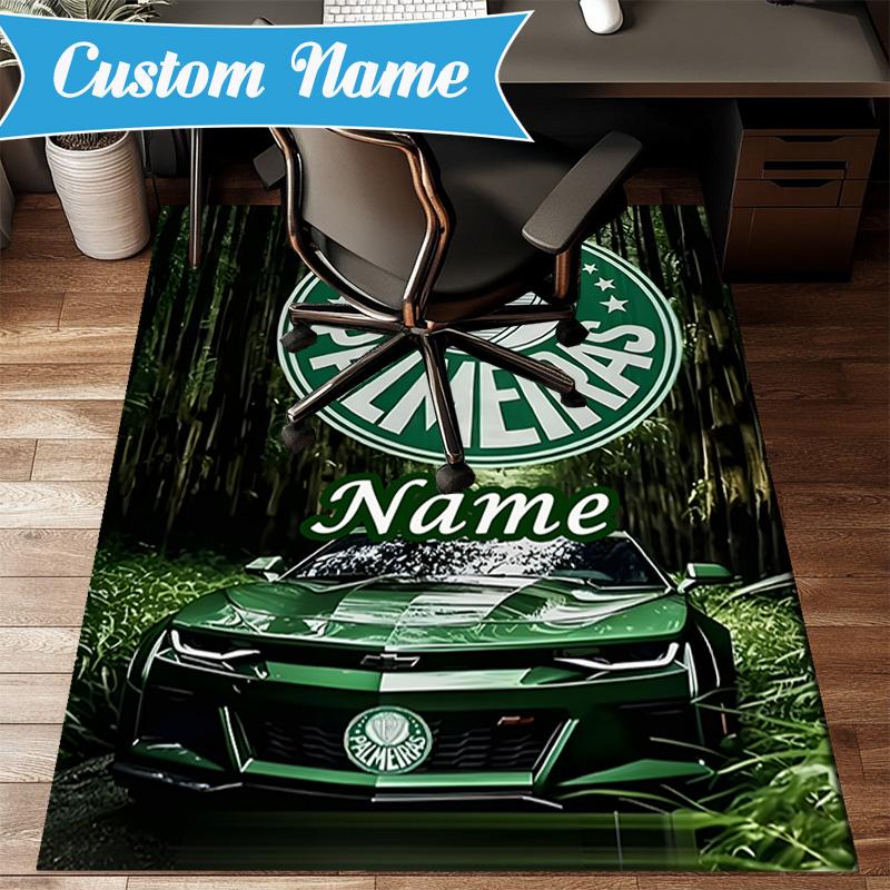 Custom Name Palmeiras Team Crest Rug Game Carpet, Floor Mat for Bedroom Living Room Entryway Rug, Home Decor Idea Gift for Christmas birthday