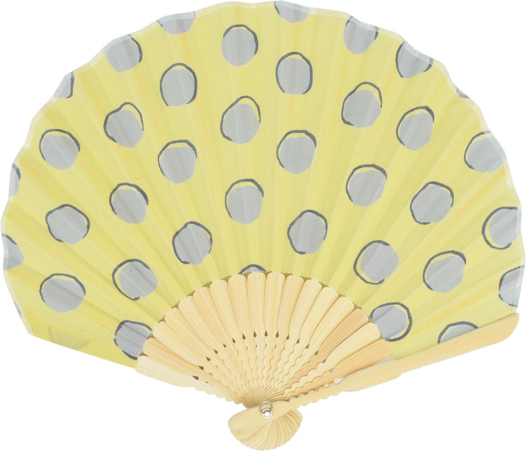 Onishi Shell Fan 20cm Dot Yellow Ken's "Ripple" SY19-A02