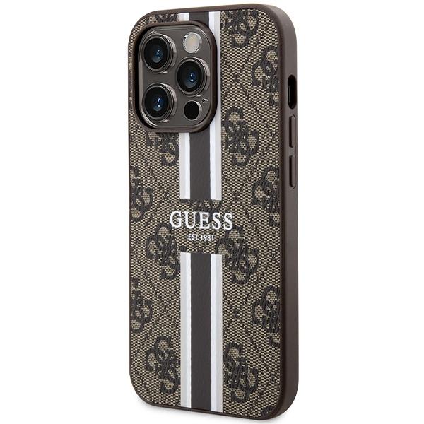 Guess Guhmp15Lp4Rpsw Iphone 15 Pro 6.1 Brązowy/Brown Hardcase 4G Printed Stripes Magsafe