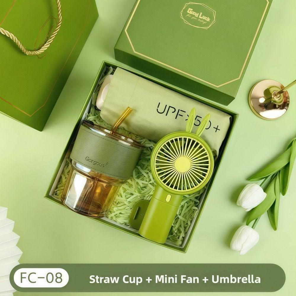 3IN1 Souvenir Gift Set Stylish Design Fan/Towel/Cup Practical Gift Sets with Paper Bag Luxury Gift Box Set Personalized Gifts