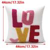Redness Heart Accent Pillowcase with Florals Embroidery, Soft Cotton Canvas Pillows Cushions for a Romantics Home