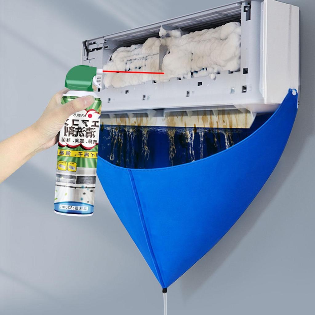 Split Air Conditioner Cleaning Cover Dust Clean Wall-Mounted AC Wash Bag Kit With Drain Pipe Household Accessories