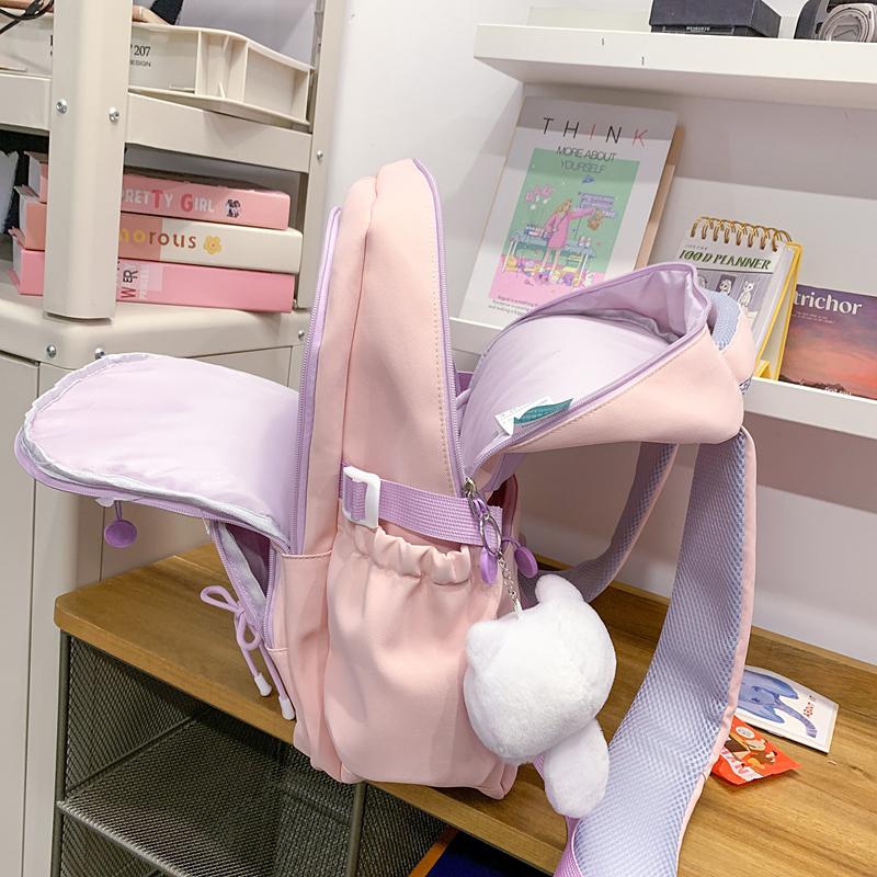Middle School Student Schoolbag Women's Lightweight Backpack Cartoon Cat Large Capacity Backpack