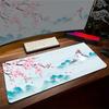 PC Gamer Mauspads Sakura Mond Tastatur Großes Gaming-Mauspad Weiß Kawaii Matte Gummi Zubehör Computer Laptop Setup Schreibtischunterlagen