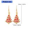 Holiday Rhinestones Christmas Earrings Lightweight Alloy Construction Ear Studs Red/Green Party Jewelry Gift