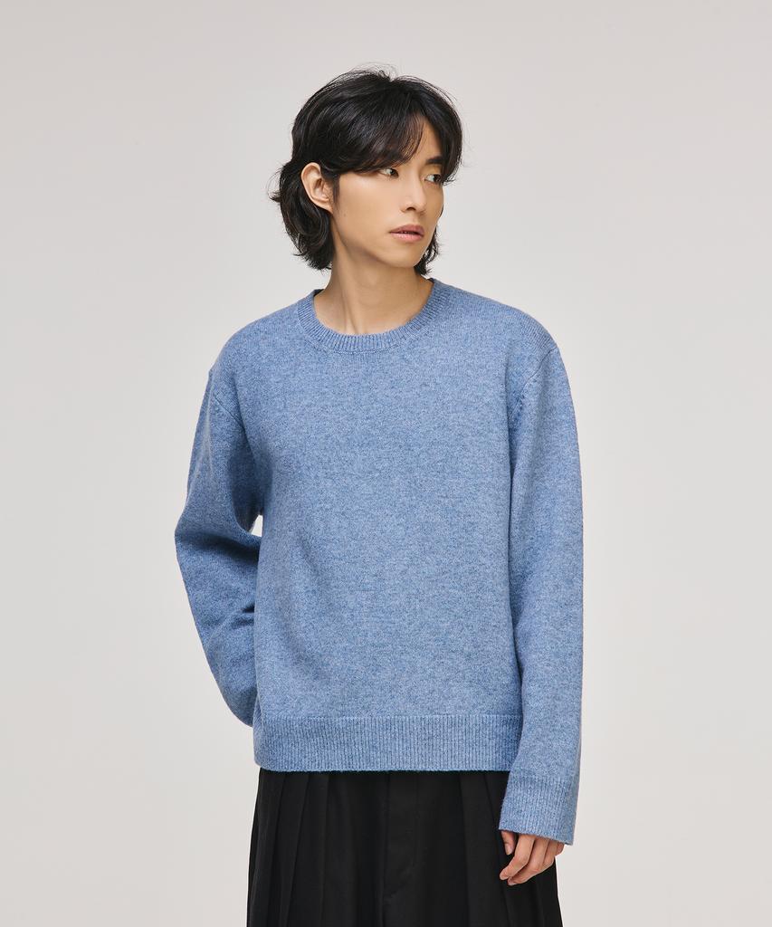 SIGNATURE Blend Shade Round Neck Knit [Light Blue]