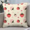 Cute Strawberry Pillow Case 3D Print Polyester Fiber 4040 cm Home Sofa Throw Pillow Cover Decoration Festival Gift