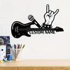 Exklusives personalisierbares Gitarren-Metallschild Personalisierbares Instrumenten-Thema Nachname Ideal für Eingangsbereich Hausparty Feiertagsgeschenk