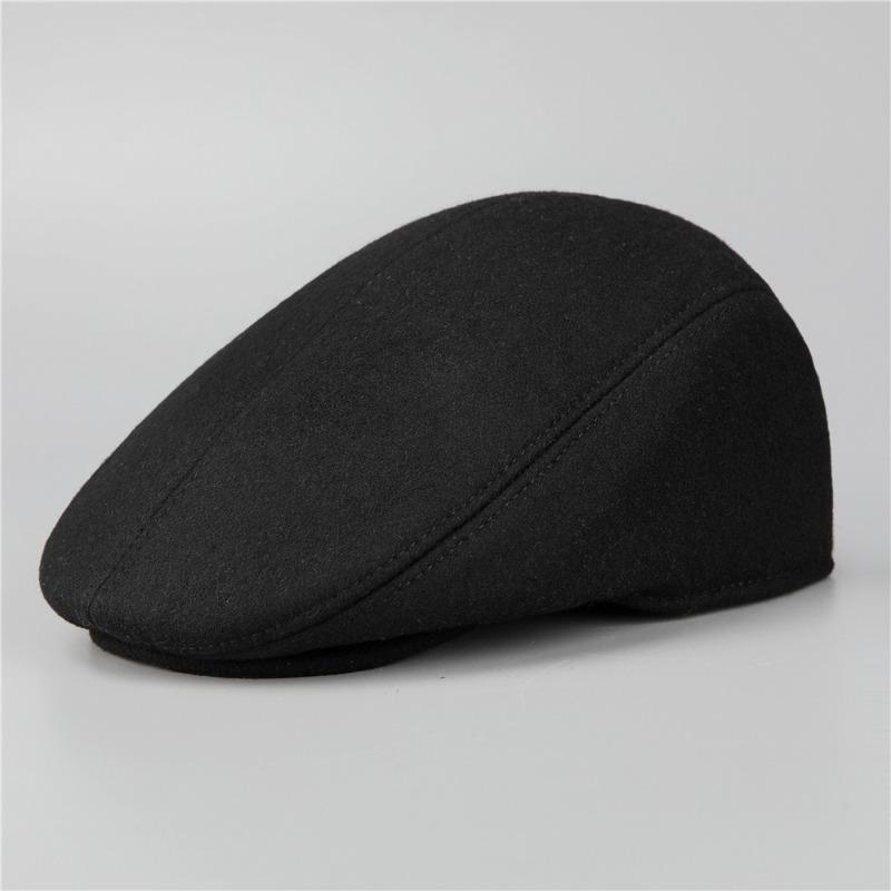 Autumn Winter Men's Duck Tongue Hat Thickened Ear Protection Elderly Hat Middle Aged Grandpa Dad Cotton Hat Old Man Forward Hat
