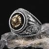 Ring Men's Hip-hop Golden Light European Food Ring Single Ring Domineering
