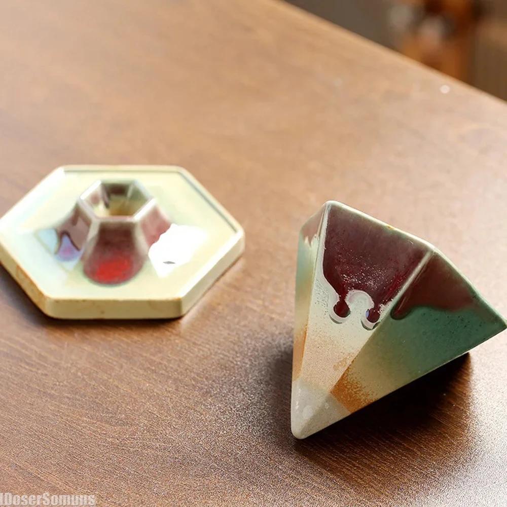 Vintage Ceramic Mug Japanese Coarse Pottery Afternoon Tea Cup Creative Hexagonal Funnel Coffee Cup Home Kitchen Drinking Utensil