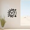 Sonne Mond Metall Wandkunst Schwarzer Sternenhimmel Dekoration für Wohnzimmer Schlafzimmer Arbeitszimmer Innen Außen Hausdekoration